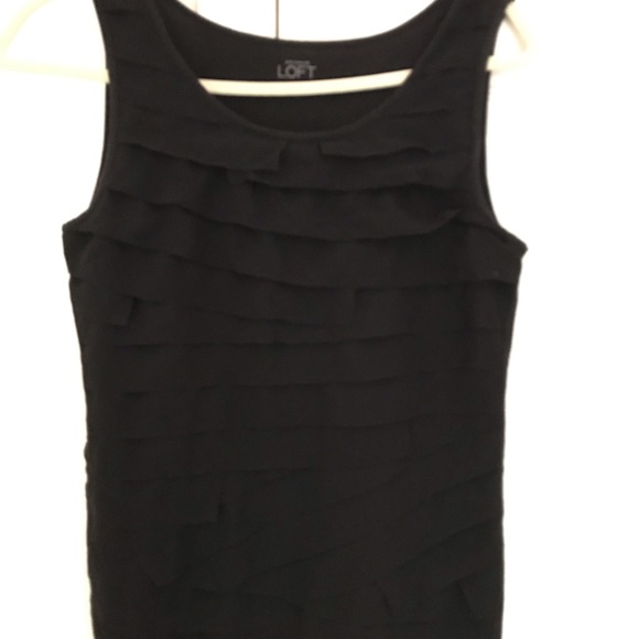 A. T. LOFT Front Ruffled Sleeveless Black Top XS - Picture 1 of 3
